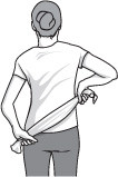 illustration of towel stretch exercise