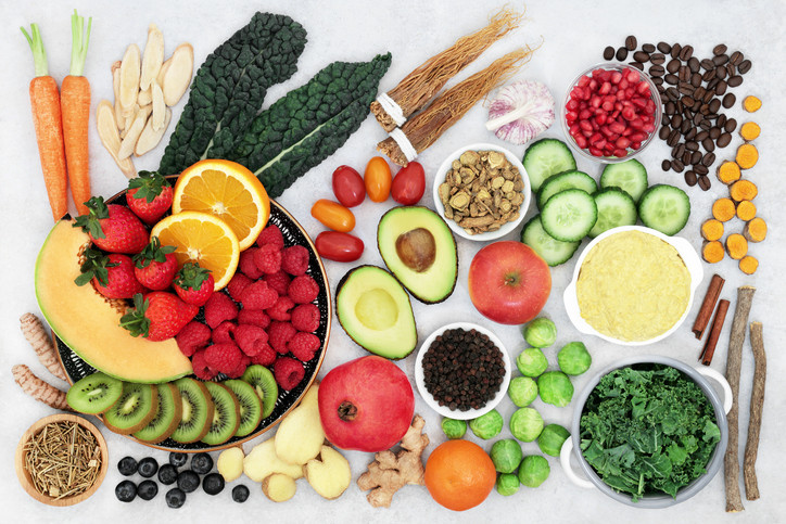 Healthy fruits and vegetables including anti-inflammatory superstars