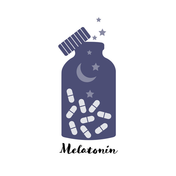 Melatonin pills in a jar, for sleeping aid, insomnia treatment