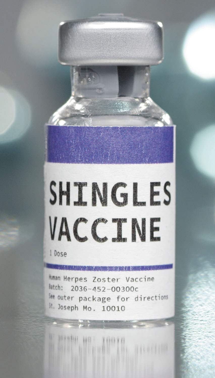 photo of a vial of the shingles vaccine