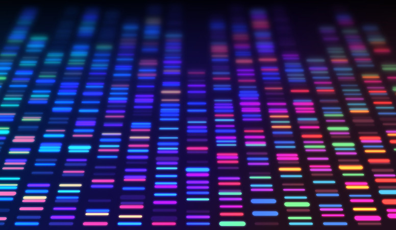 Photo of colorful abstract pattern produced during DNA testing