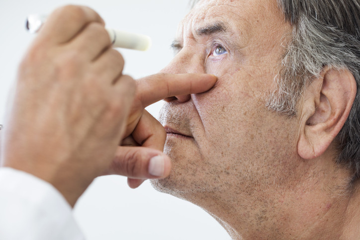 Man receiving an eye exam