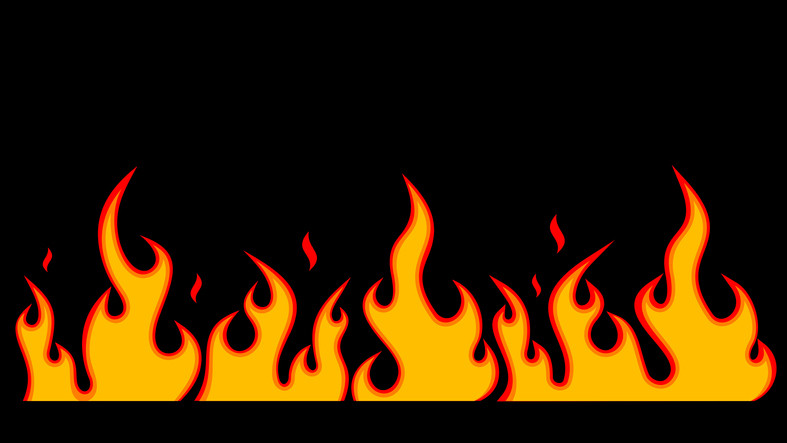 Orange and red flames in front of a black background; concept is inflammation