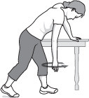 illustration of pendulum stretch exercise