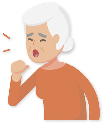 illustration of a woman coughing
