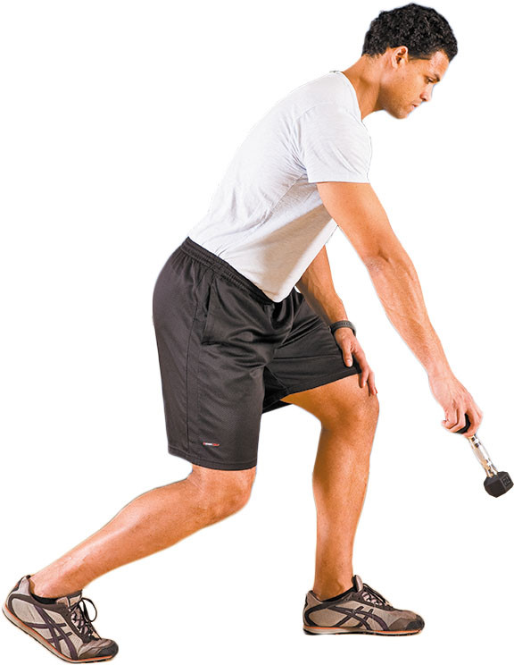 photo of a man doing gentle shoulder warm-up exercise