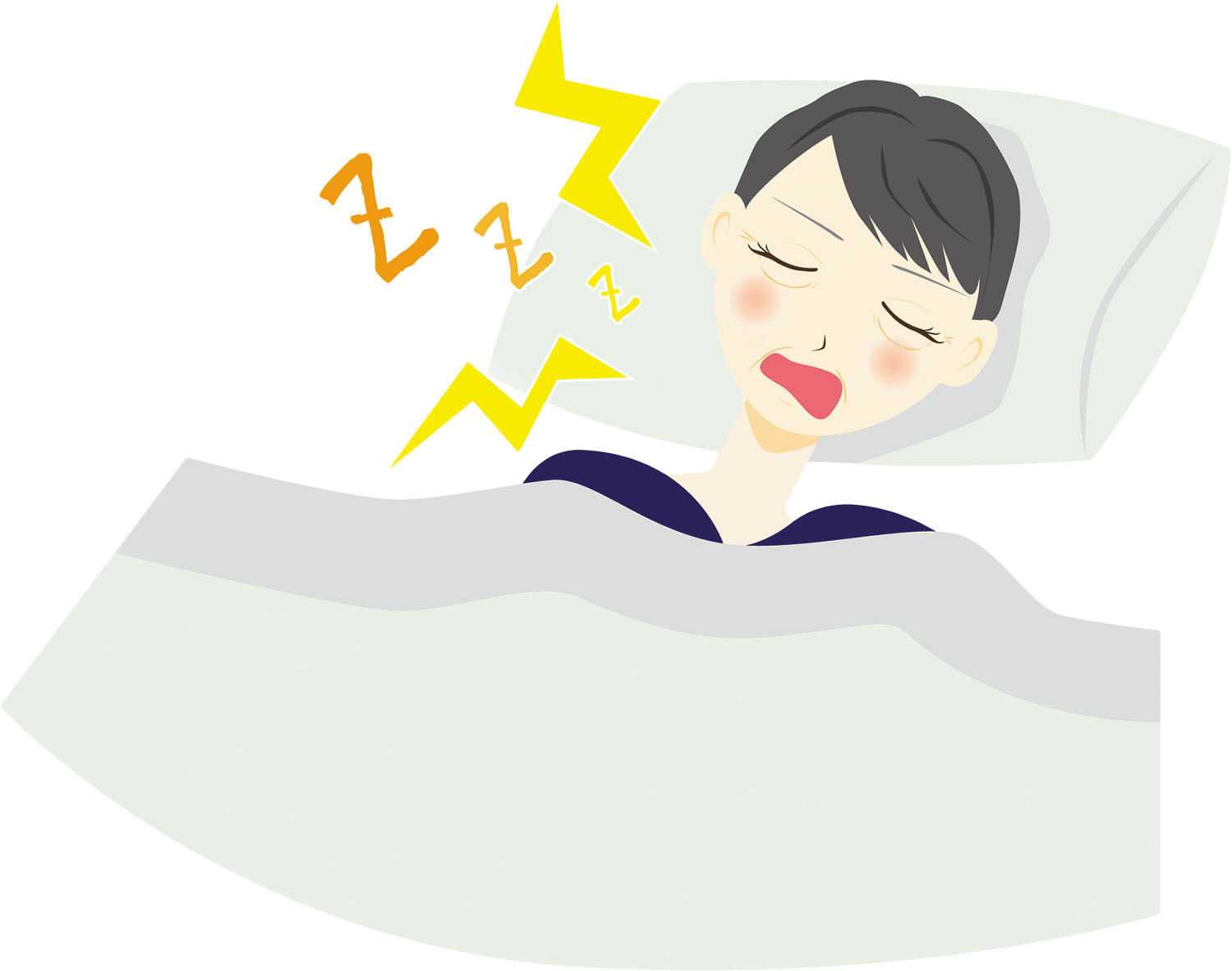 illustration of a woman snoring while sleeping