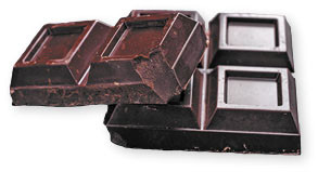 photo of dark chocolate squares