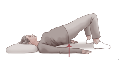 A person lying on her back with a pillowDescription automatically generated